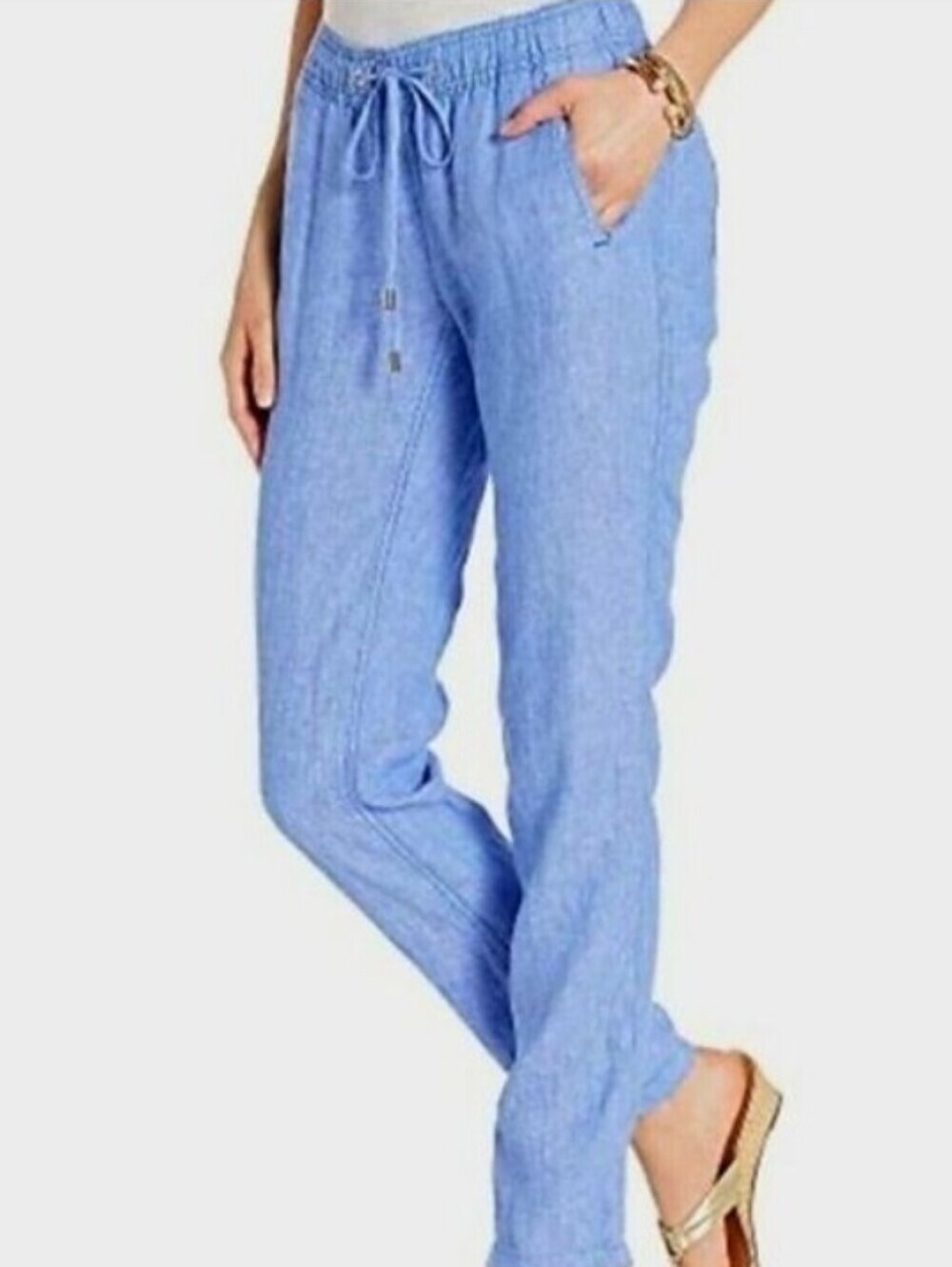 Lilly Pulitzer Aden Linen Pants In Beckon Blue Size Small